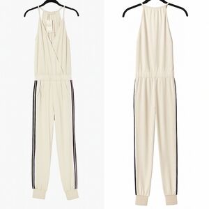 Ramy Brook Maddie Athleisure Casual Preppy Lounge Jumpsuit Bone XXS